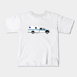 White F serie Ambulance Blue Striping Kids T-Shirt